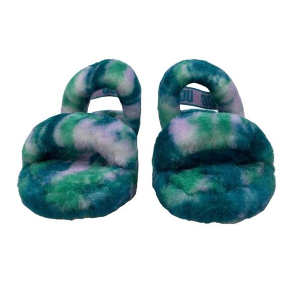 UGG Australia Oh Yeah Marble Sldie Sandals Green Size 6 - Picture 8 of 13